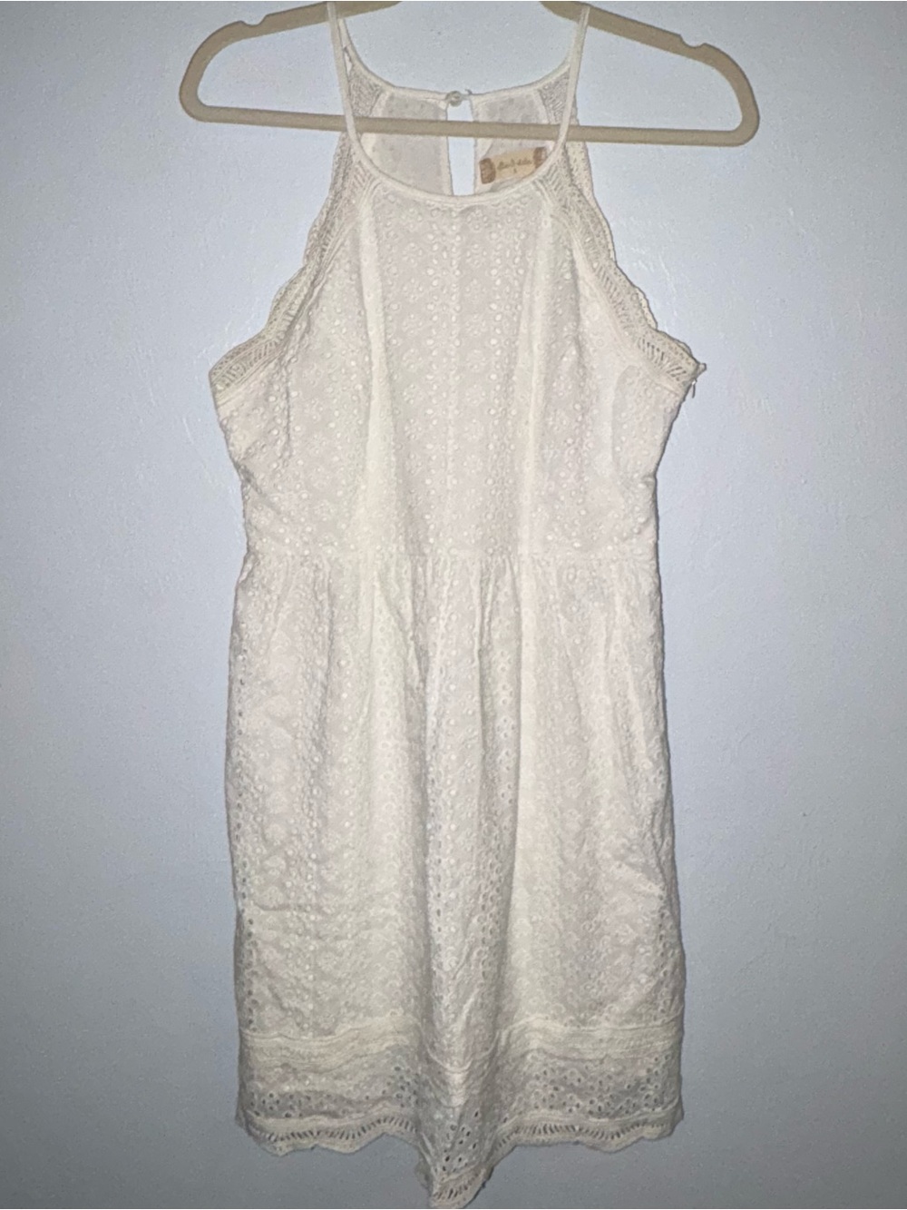 Altar'd State White Eyelet Halter Summer Dress
